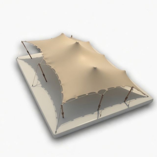 Modelo de carpa Bedu con protección en uno de sus laterales