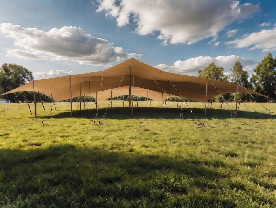 Carpa beduina para eventos montada en el campo de Chile